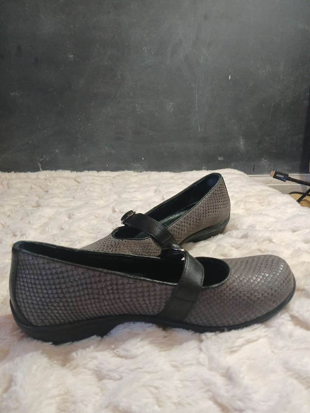 Dansko Orla Mary Jane Comfort Shoes Black Gray Snakeskin Womens Size 36 - Picture 8 of 10
